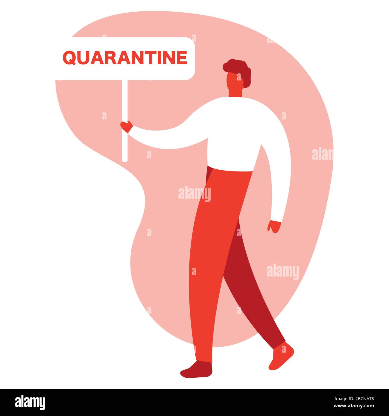 MERS-Cov - coronavirus du syndrome respiratoire du Moyen-Orient , Novel coronavirus 2019-nCoV, avec bannière en main. Concept - arrêtons le coronavirus. L'homme Illustration de Vecteur