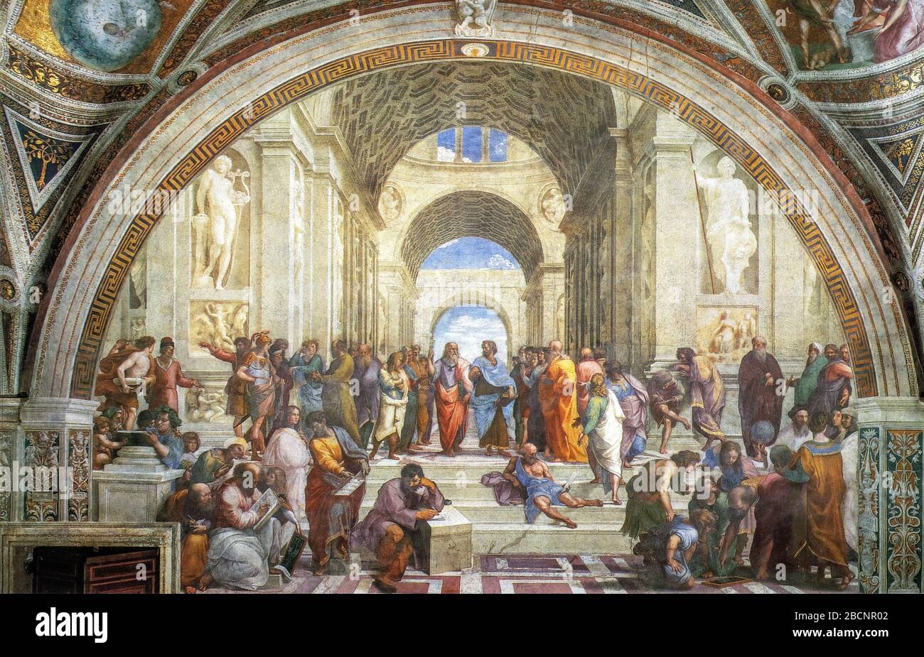 Vatican - Palazzi vaticani - Stanza della Segnatura - Raffaello Sanzio - Ecole d'Athènes - 1510 - 1511 Banque D'Images Vatican - Palazzi vaticani - Stanza della Segnatura - Raffaello Sanzio - Ecole d'Athènes - 1510 - 1511 Banque D'Images