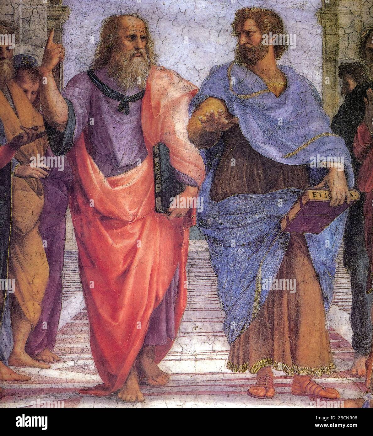 Cité du Vatican - Palazzi vaticani - Stanza della Segnatura - Raffaello Sanzio - Ecole d'Athènes ( détail ) - Platon et Aristote - 1510 - 1511 Banque D'Images