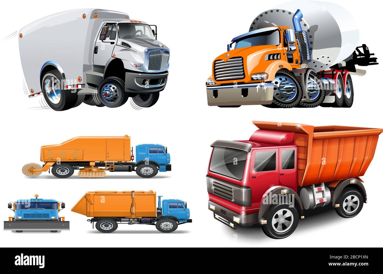 Les camions lourds conçoivent l'art vectoriel Illustration de Vecteur