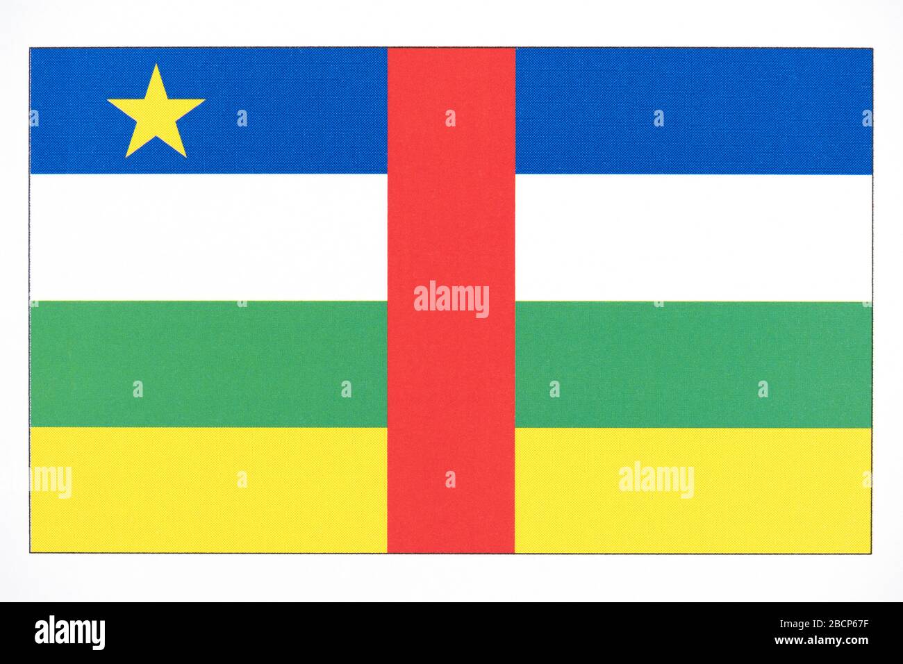 Drapeau national DE LA VOITURE - République centrafricaine. Banque D'Images