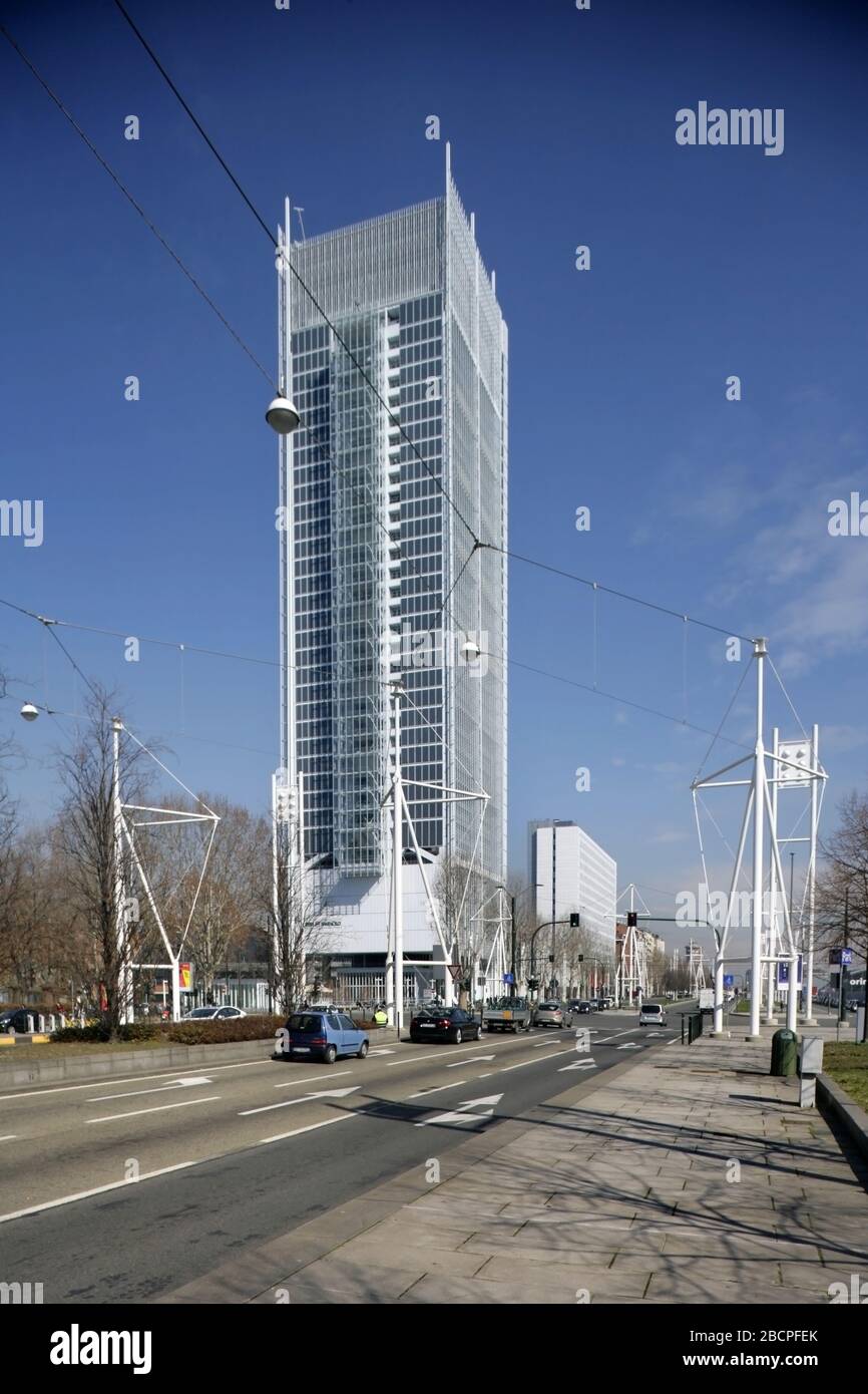 Le Renzo Piano-conçu Grattacielo bâtiment Intesa Sanpaolo, Turin, Italie. Banque D'Images