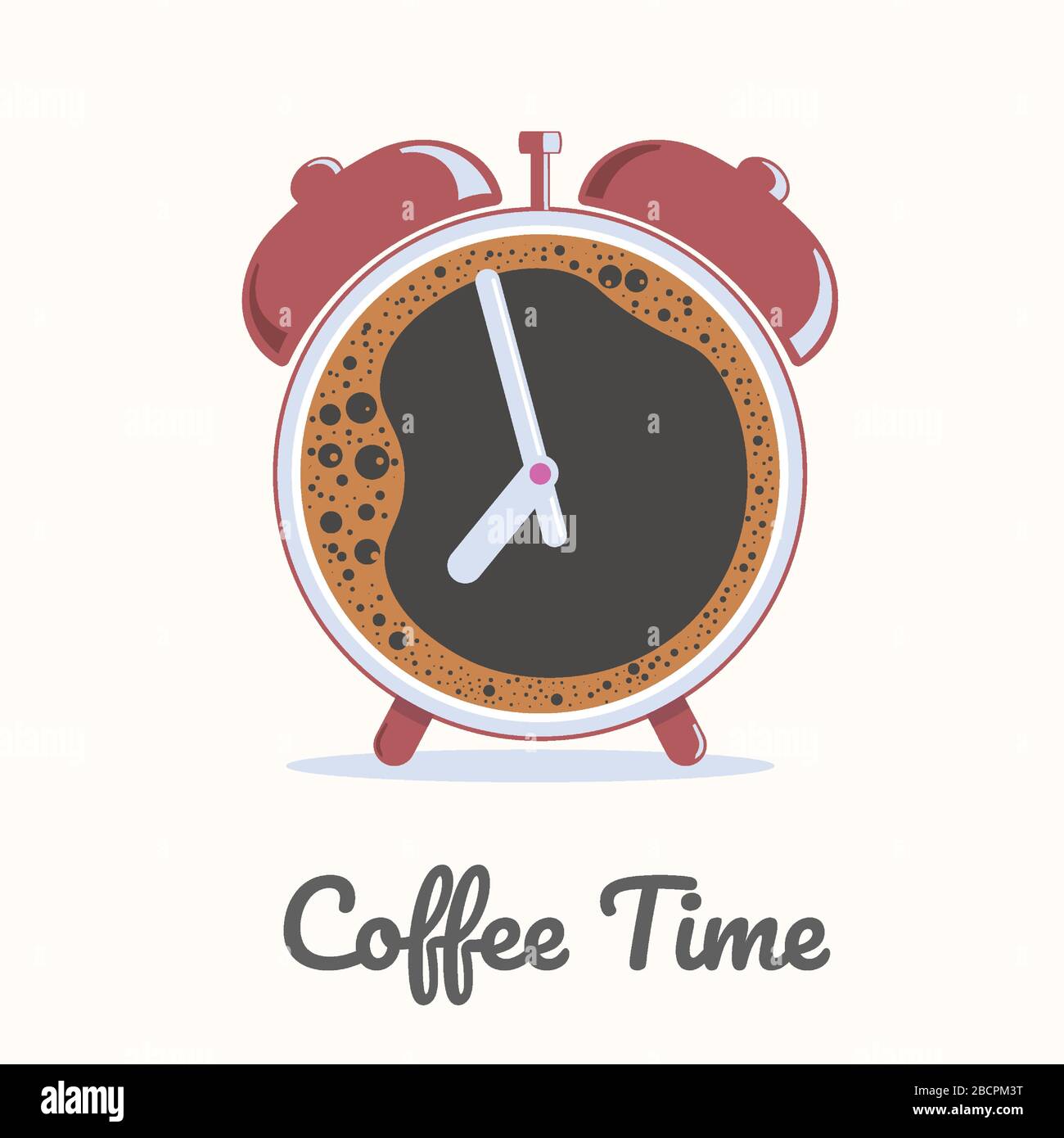 Illustration vectorielle réveil du temps du café le matin. Concept moderne de style de vie. Illustration de Vecteur