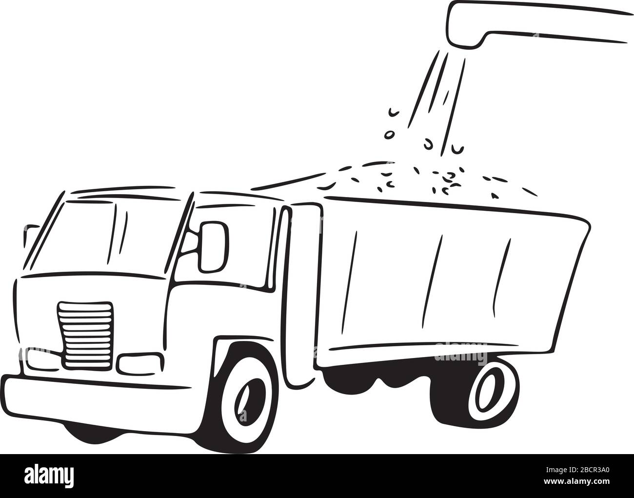 chariot dans le grain de chargement Illustration de Vecteur