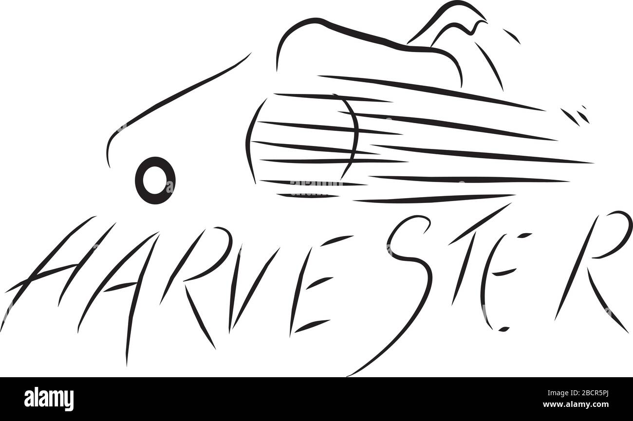 récolteuse dans un champ Illustration de Vecteur