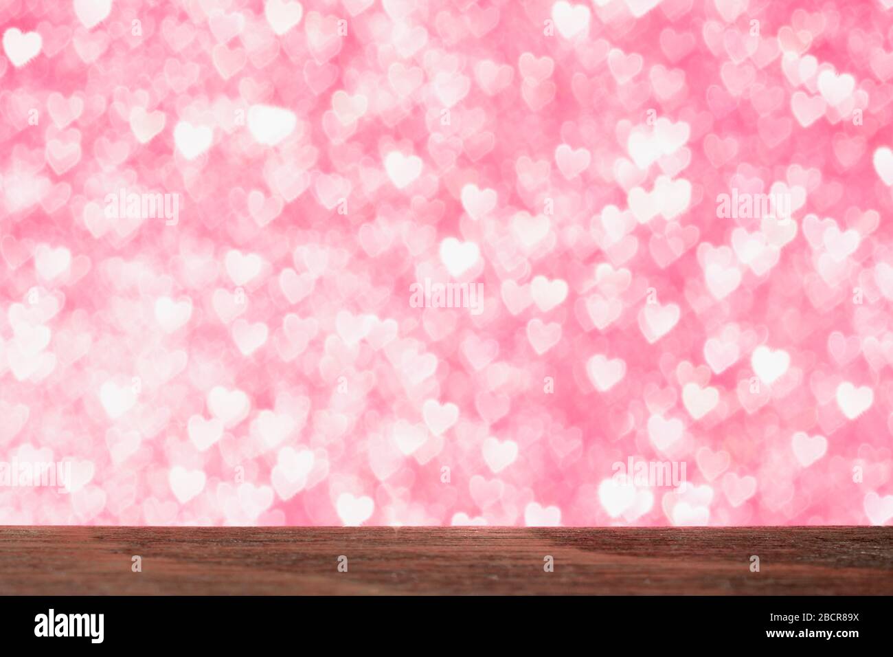 Coeur bokeh, Saint Valentin et fête des mères concept avec espace de copie pour le texte Banque D'Images
