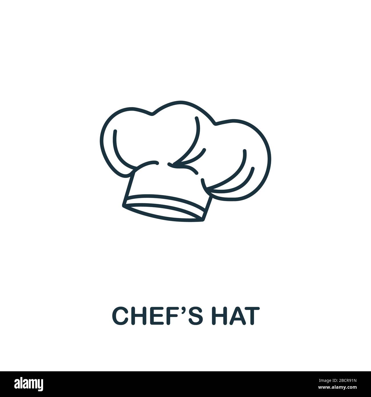 L'icône du chapeau du chef de la collection fastfood. Élément de ligne simple symbole chapeau de chef pour les modèles, la conception Web et les infographies Banque D'Images