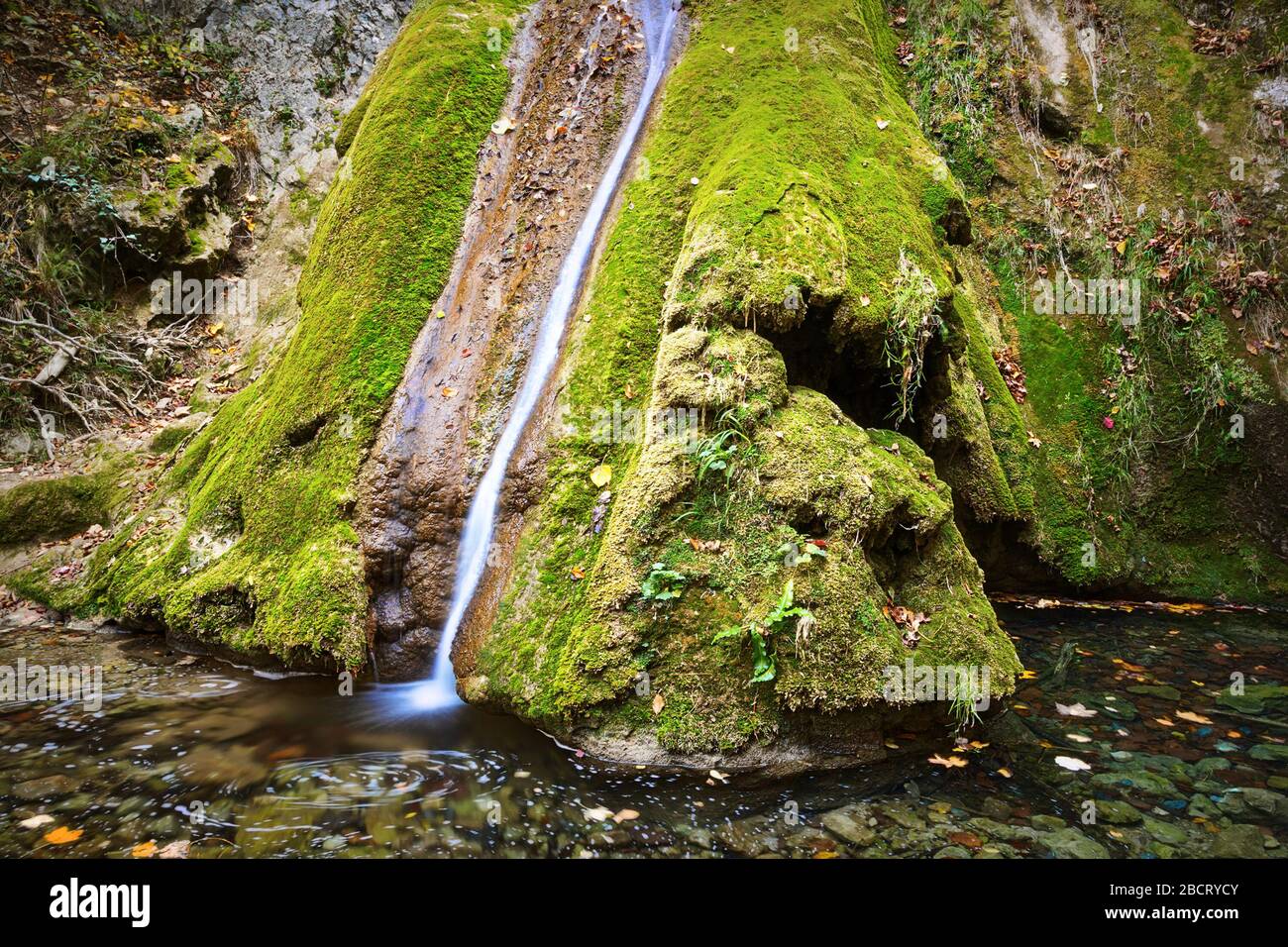 La belle cascade de susara en automne, moutains d'Anina Banque D'Images