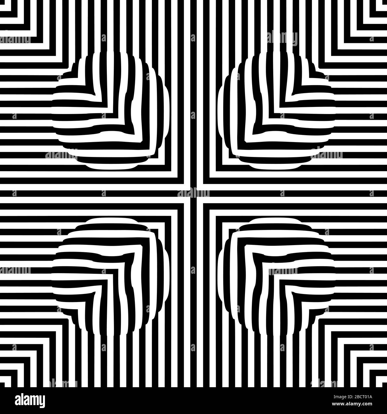Les lignes de l'illusion optique arrière-plan. Abstract 3D noir et blanc d'illusions. Conception d'illusion optique vecteur. Illustration vecteur EPS 10 Illustration de Vecteur