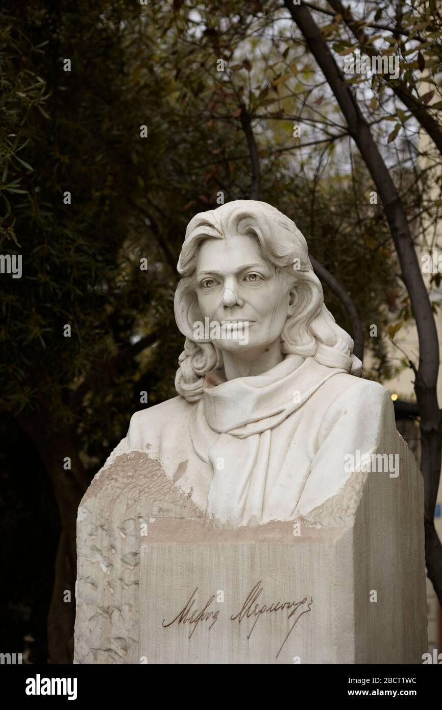 Statue de Melina Merkouri à athènes Banque D'Images