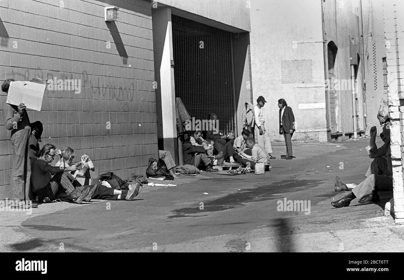 Skid Row 1960 Street Scene, centre-ville de Los Angeles, États-Unis 1969 Banque D'Images