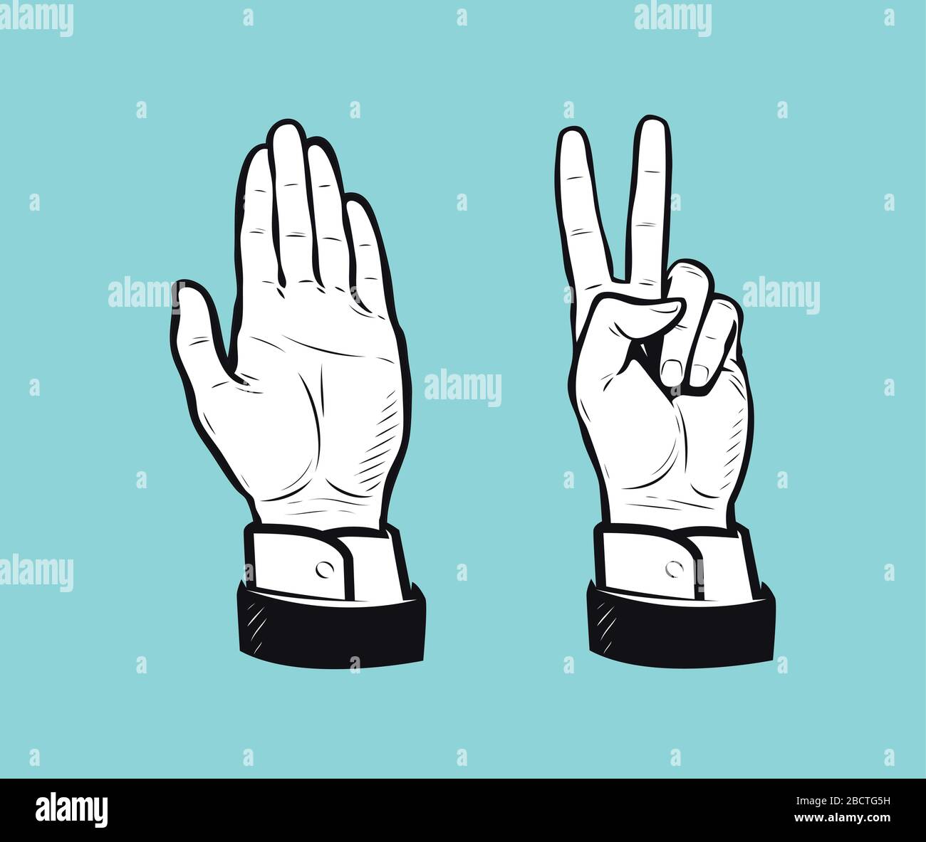 Signe rétro de la main. Illustration vectorielle d'affaires vintage Illustration de Vecteur