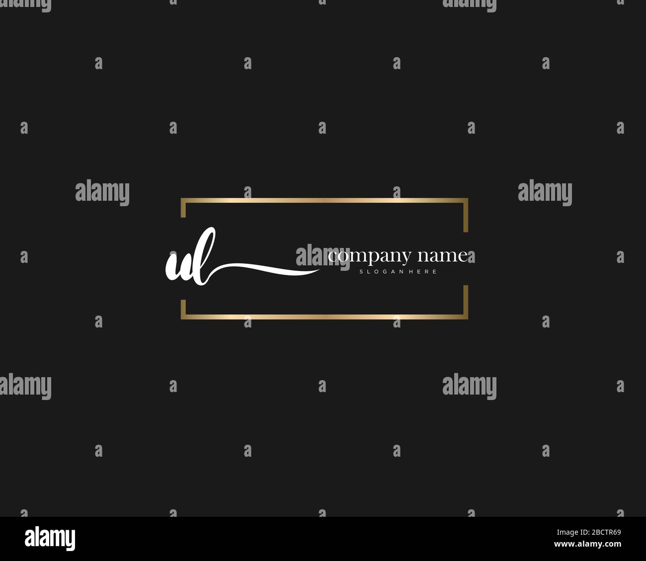 UL lettre initiale logo écriture dessinée à la main modèle vectoriel, logo pour la beauté, cosmétiques, mariage, mode et affaires Illustration de Vecteur
