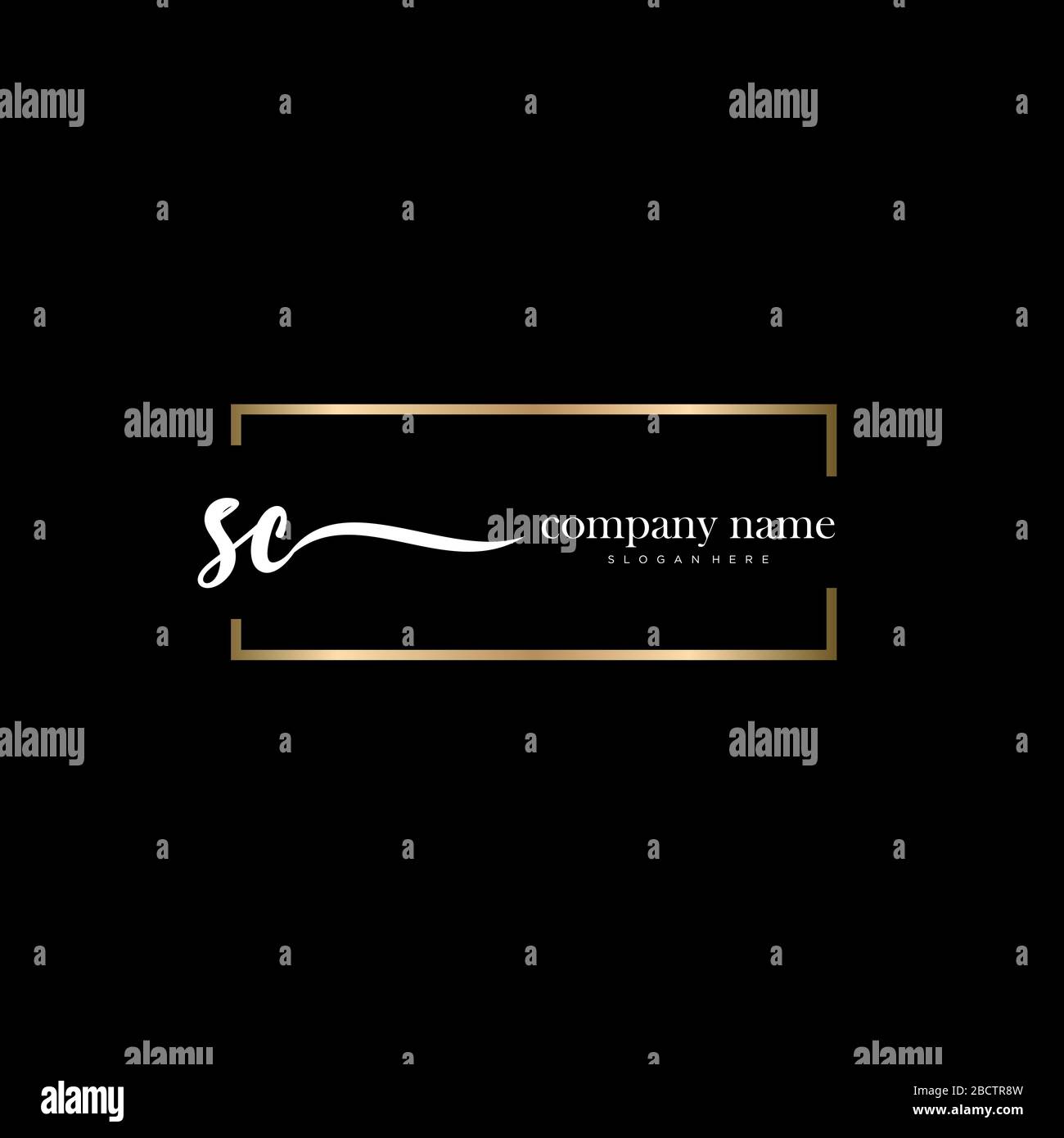 SC lettre initiale logo écriture manuscrite modèle vectoriel dessiné à la main, logo pour la beauté, les cosmétiques, le mariage, la mode et les affaires Illustration de Vecteur