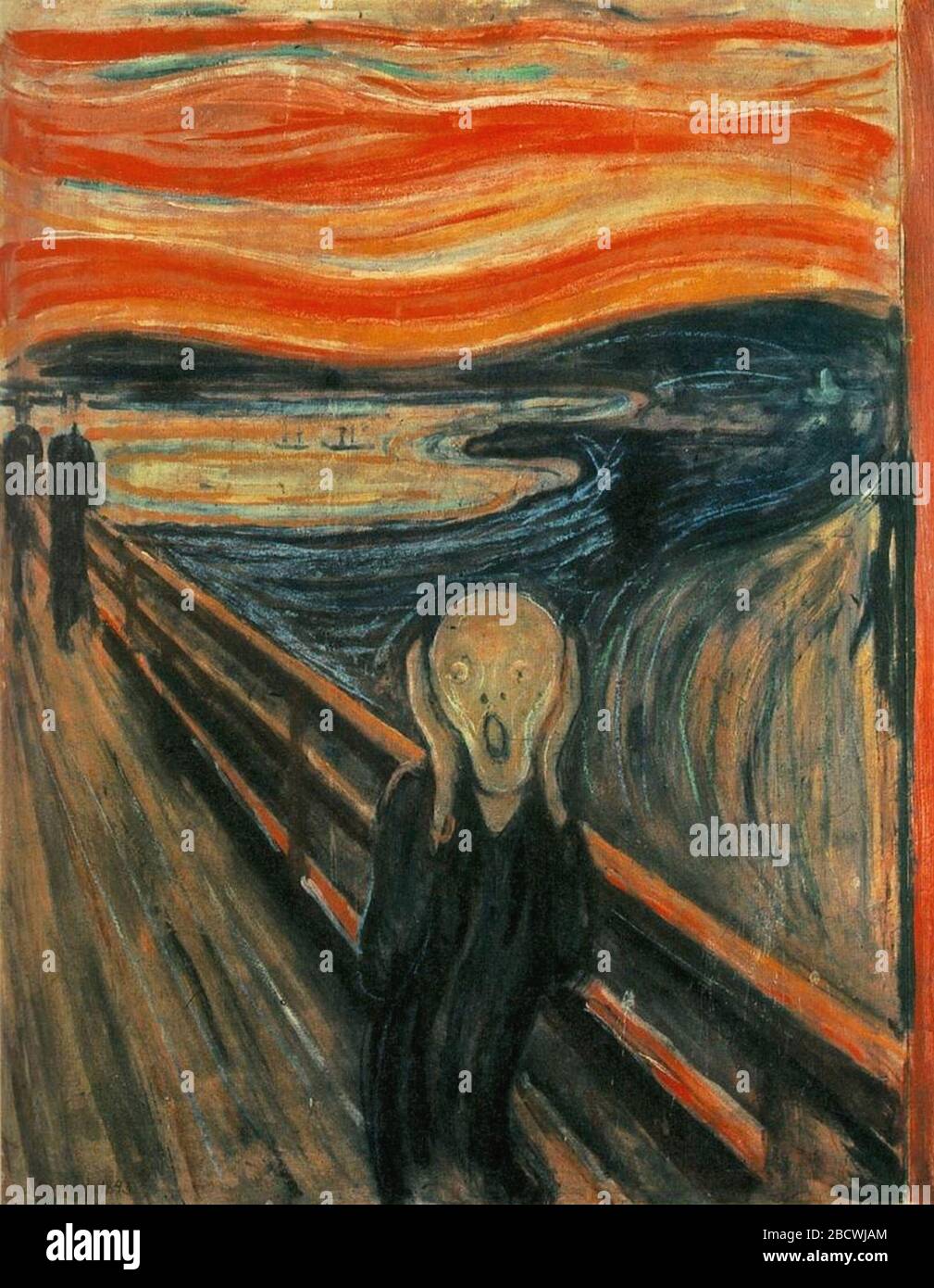 The Scream par Edvard Munch, 1893. Carton, huile, tempera, pastel. La Galerie nationale d'Oslo, Norvège Banque D'Images