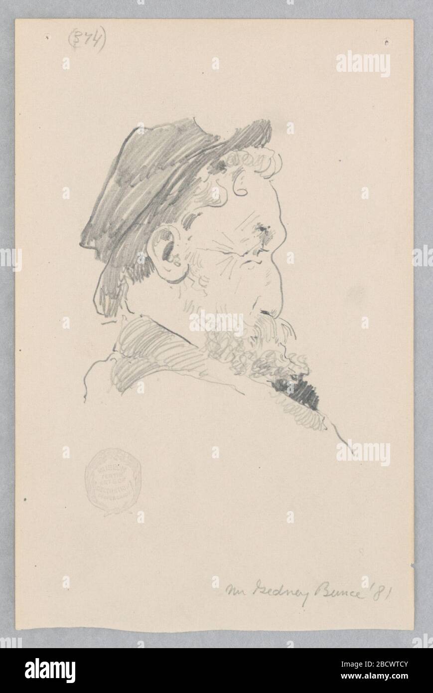 Gedney Bunce. Recherche dans ProgressSketch d'une figure masculine dans le profil. Gedney Bunce Banque D'Images Gedney Bunce. Recherche dans ProgressSketch d'une figure masculine dans le profil. Gedney Bunce Banque D'Images