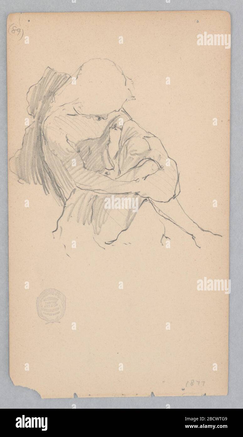 Man. Recherche dans ProgressSketch d'un personnage masculin assis portant un turban. Homme Banque D'Images Man. Recherche dans ProgressSketch d'un personnage masculin assis portant un turban. Homme Banque D'Images