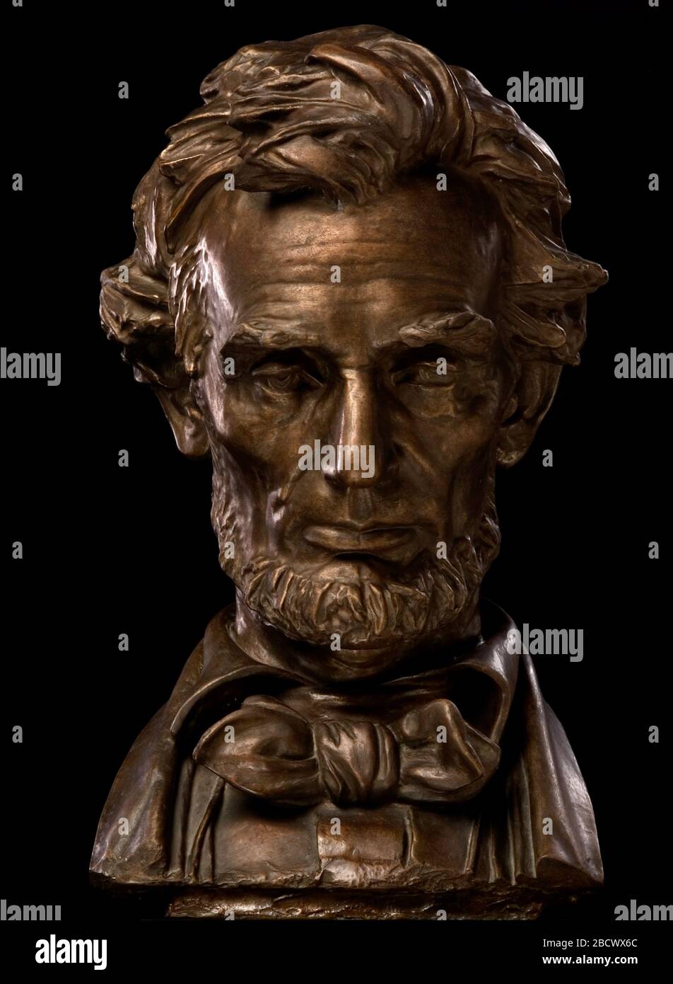Abraham Lincoln. Cette œuvre a été modélisée la même année que la sculpture d’Auguste Saint-Gaudens du seizième président des États-Unis a été dévoilée dans le Lincoln Park de Chicago. Banque D'Images