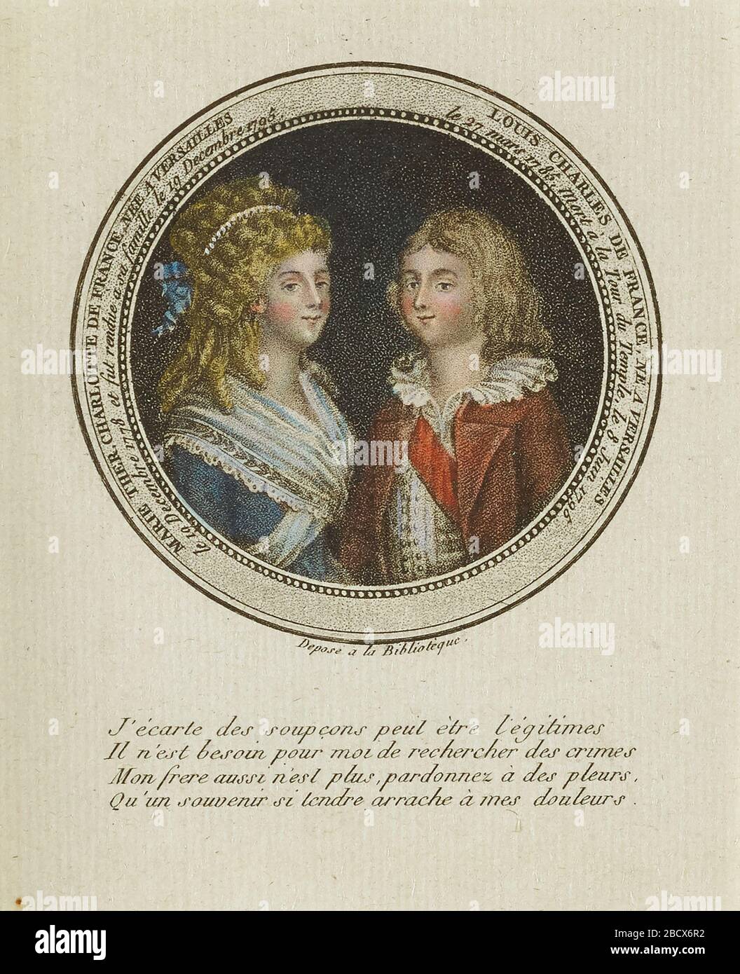 Maria Theresa Charlotte de France Louis Charles de France. Banque D'Images