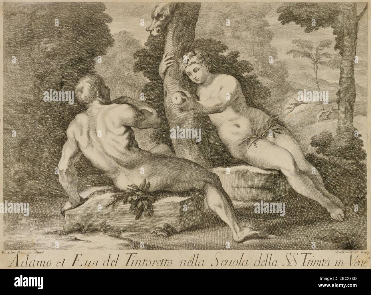 Adamo et Eva. Banque D'Images