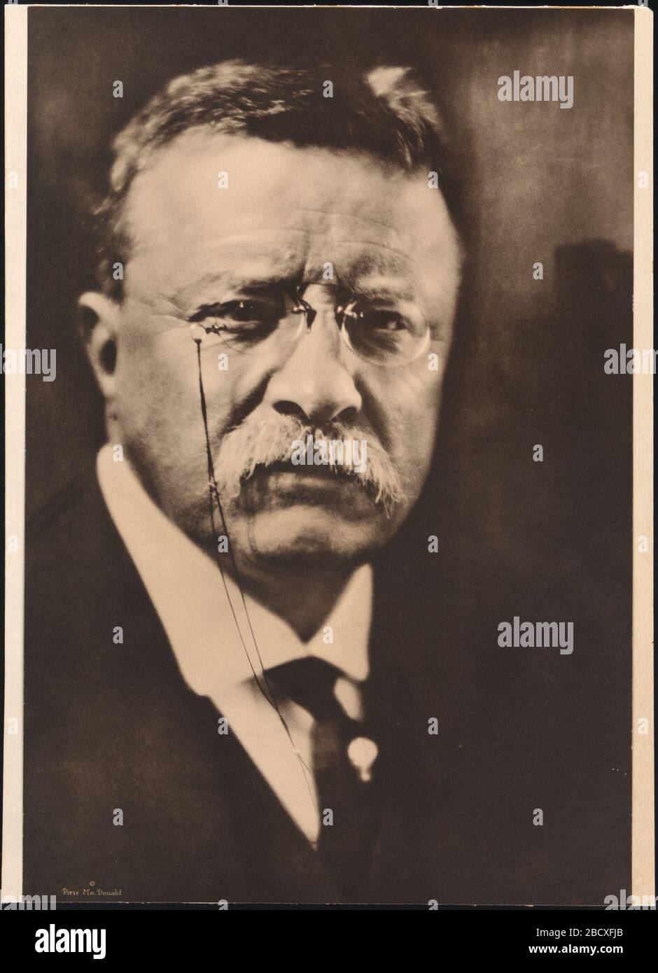 Theodore Roosevelt. Né à New York CityPirie MacDonald, Theodore Roosevelt a décrit la séance de 1915 comme l’une de ses plus difficiles, et il n’est pas difficile de spéculer sur les raisons. NPG.2002.376 Banque D'Images