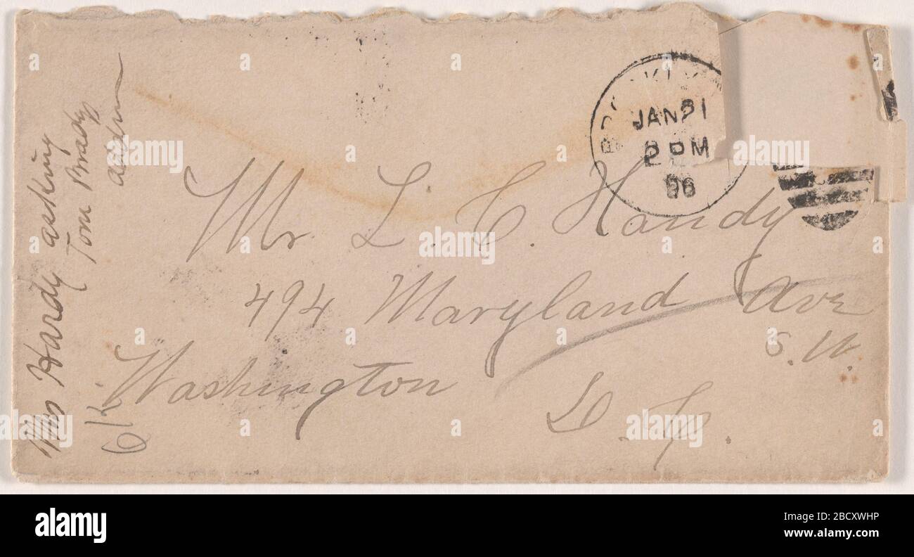 Enveloppe adressée à M. LC Handy d'Eliza Hardy. AD/NPG.86.29 Banque D'Images