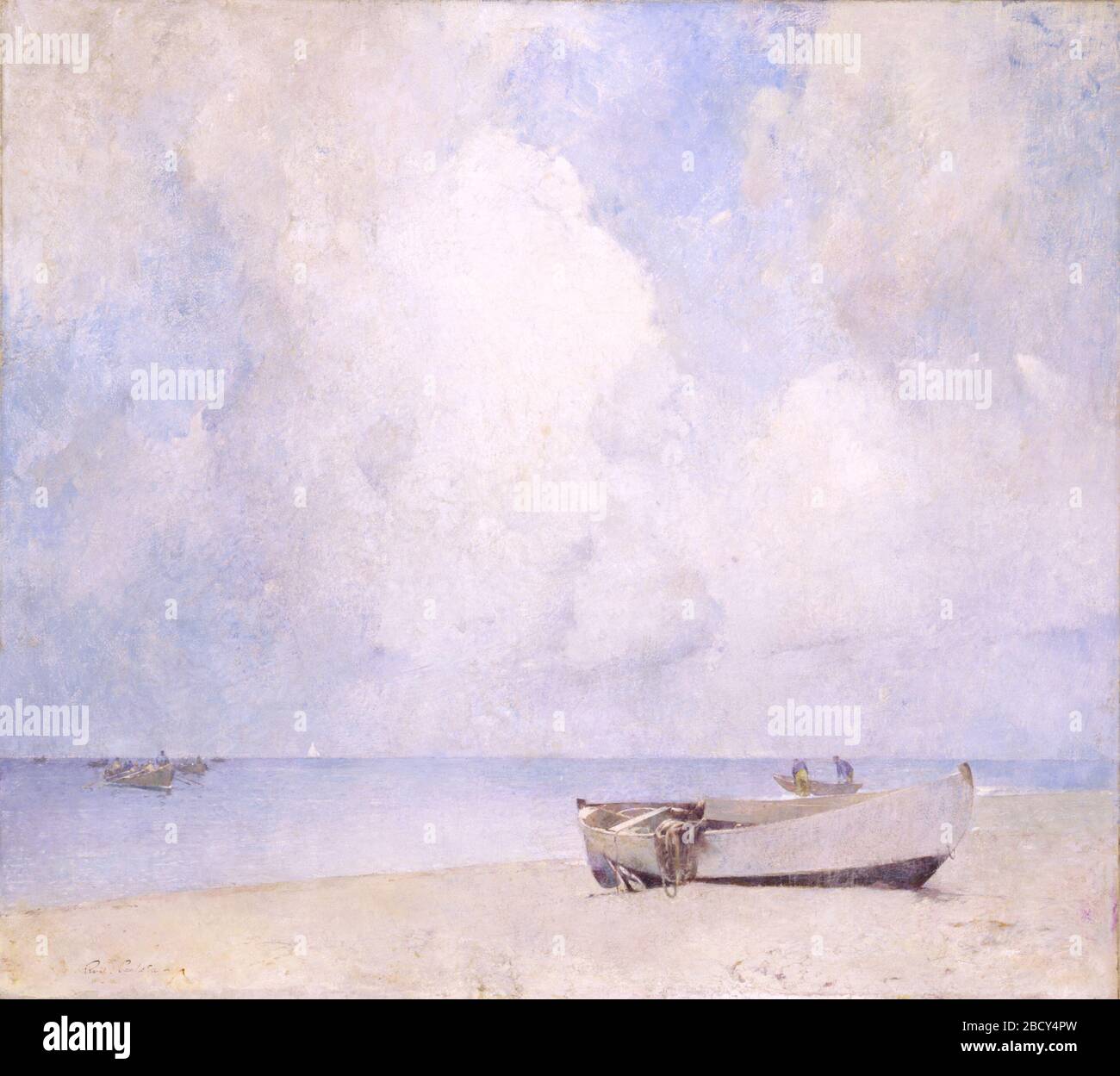 Le South Strand. Emil Carlsen a commencé à peindre des paysages autour du tournant du XXe siècle. Il a créé quelques scènes basées sur des croquis qu'il a réalisés en France, mais la plupart de son travail a représenté la campagne autour de sa maison d'été dans le Connecticut. Banque D'Images