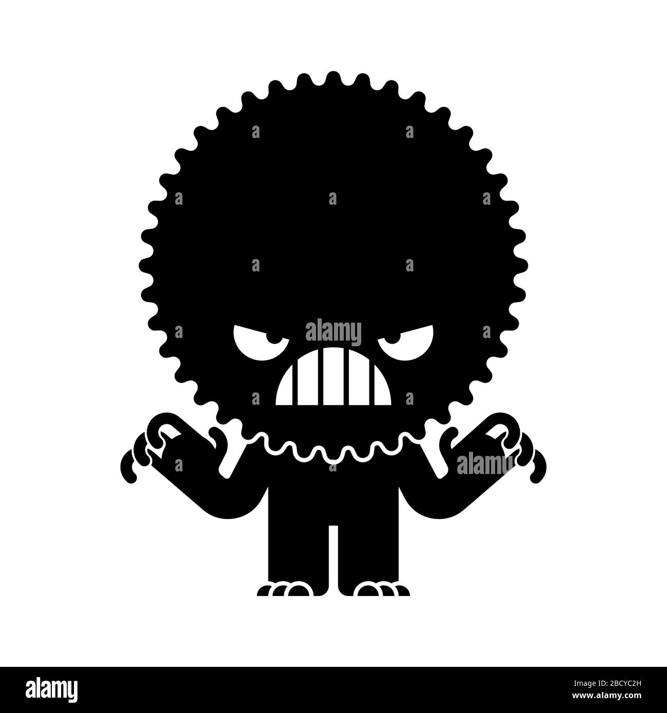 Icône contrainte. La haine face au concept monstre. Situations stressantes. Traumatisme mental signe de l'évaluateur. Illustration vectorielle Illustration de Vecteur