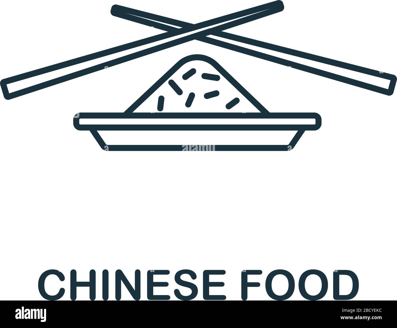 Icône de la cuisine chinoise de la collection fastfood. Elément de ligne simple symbole alimentaire chinois pour les modèles, la conception Web et les infographies Illustration de Vecteur
