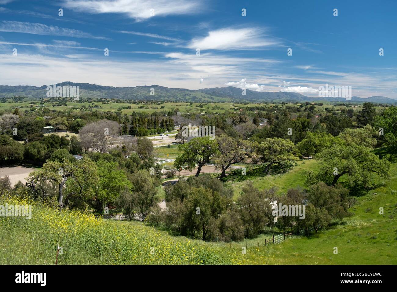 Vue sur la vallée de Santa Ynez en Californie Banque D'Images