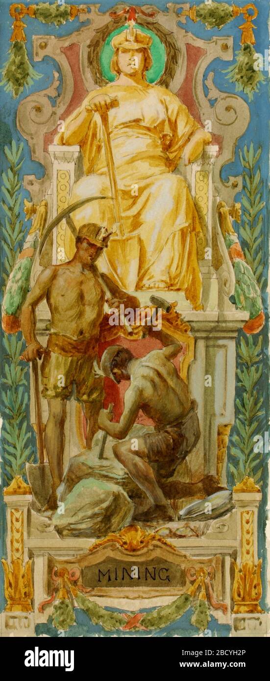 Étude minière pour le panel ancien bâtiment du bureau du Sénat. Banque D'Images