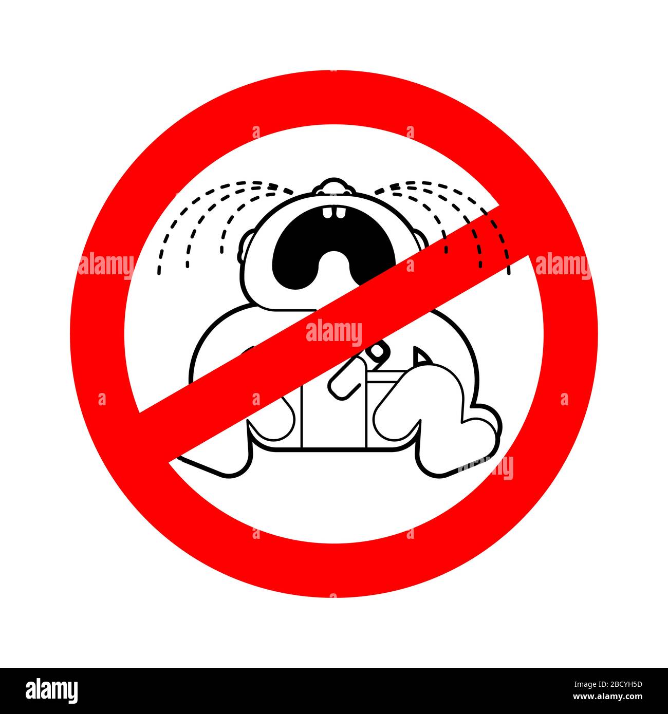 Arretez De Pleurer Le Bebe Route Rouge Interdit Ban Childrens Tantrum Image Vectorielle Stock Alamy