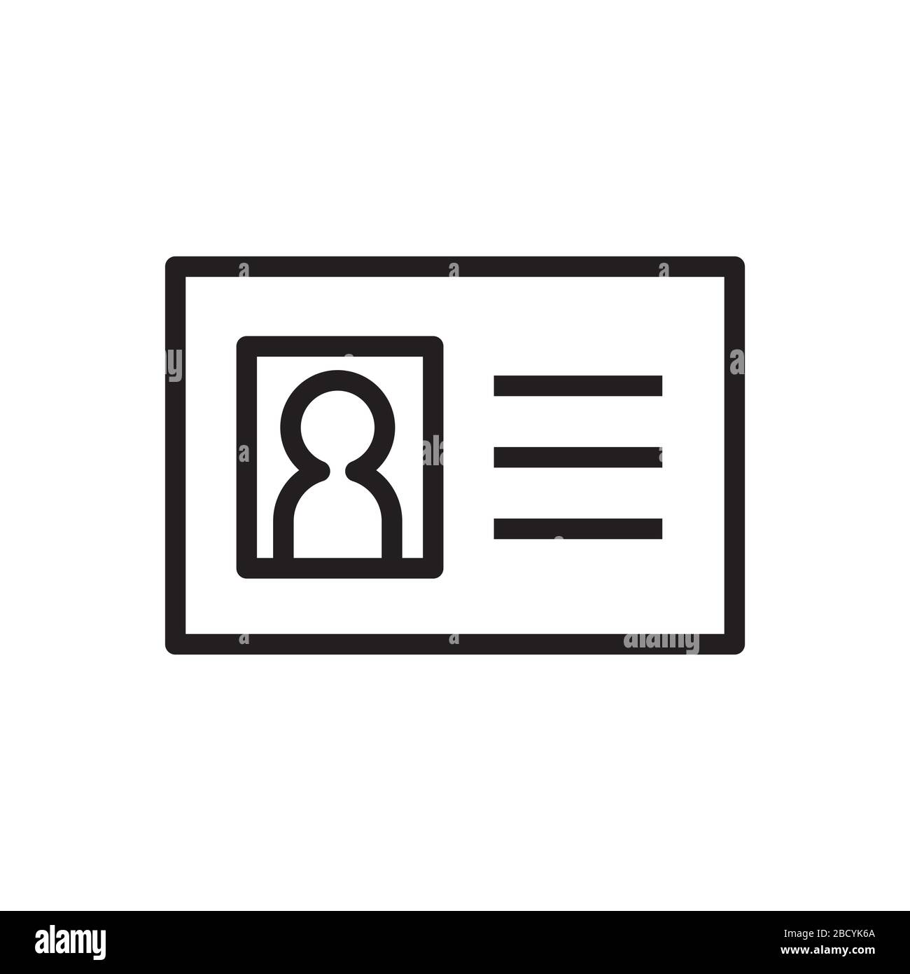 Carte d'identité / carte d'identification / icône de licence de conducteur Illustration de Vecteur