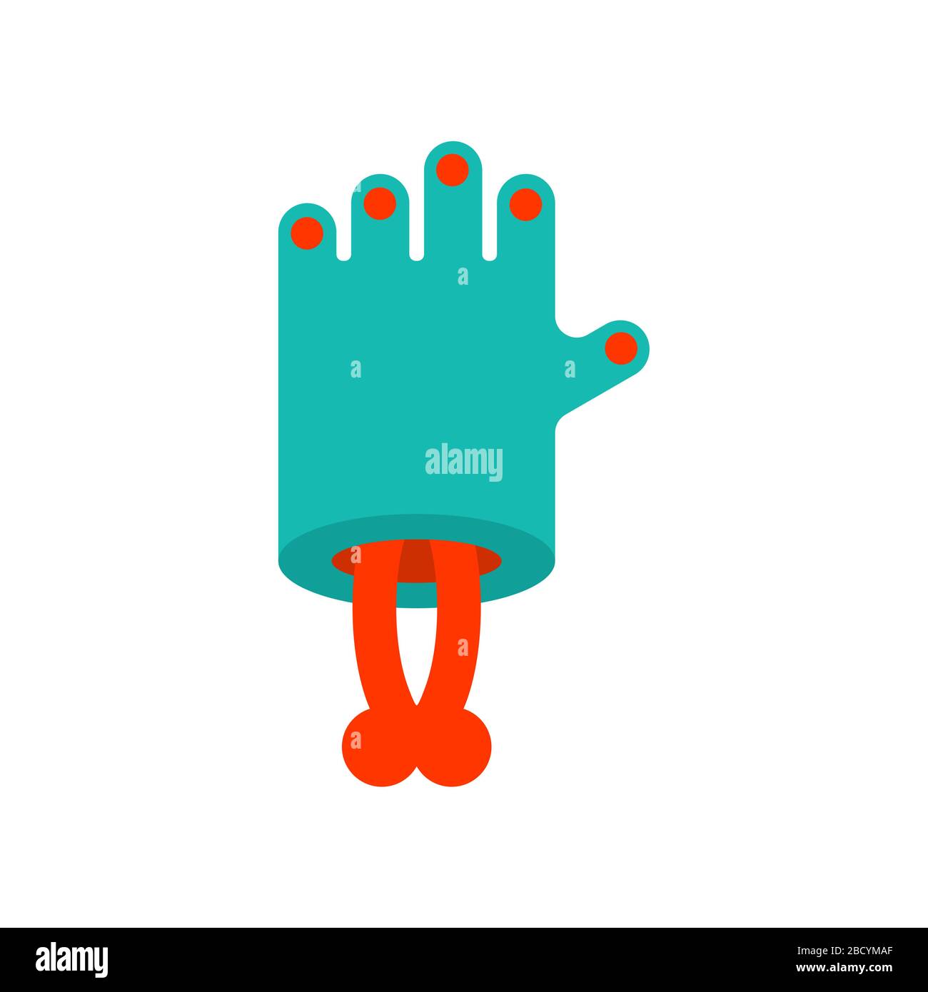 Bras Zombie et os isolés. Main verte de l'homme mort. Illustration vectorielle Illustration de Vecteur