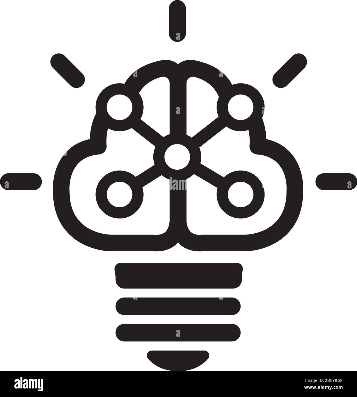 Ai , intelligence artificielle, apprentissage profond / icône plate vectorielle Illustration de Vecteur