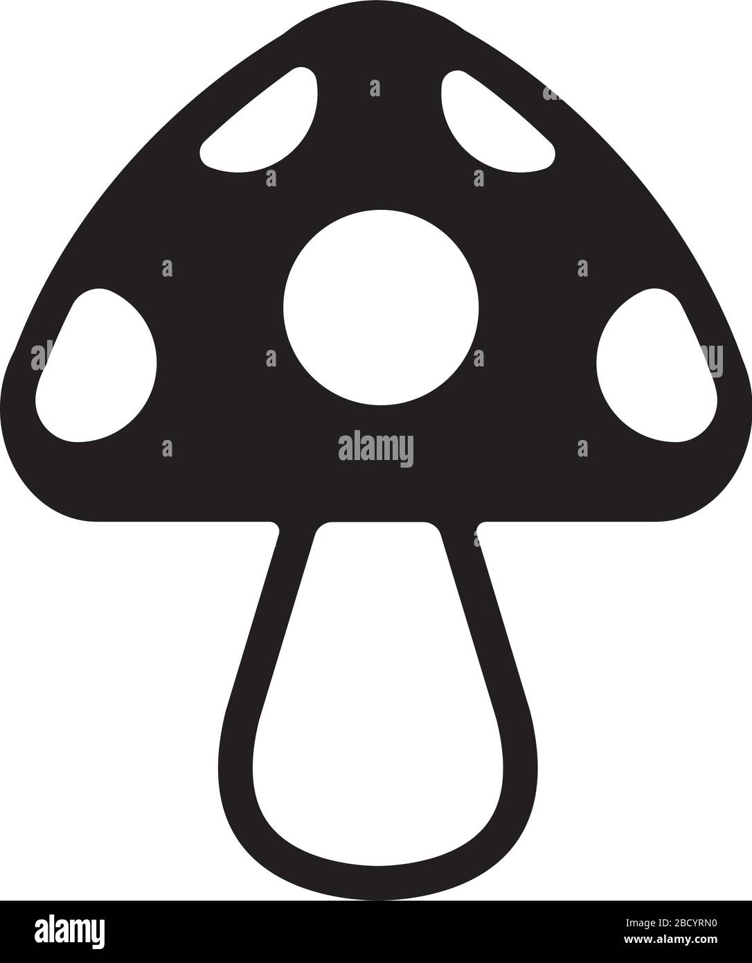 Icône plate bombée/champignon vectorielle Illustration de Vecteur