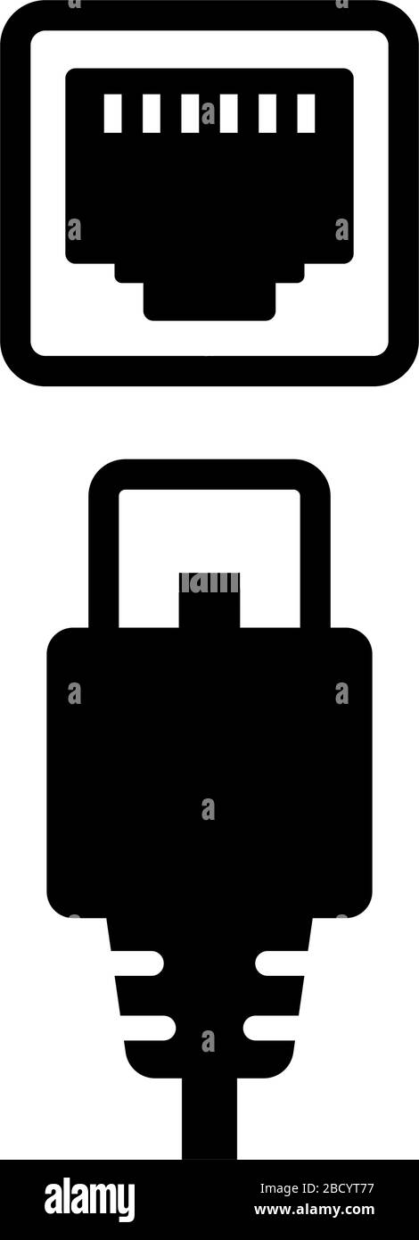 Illustration du câble LAN et du connecteur (fiche mâle) vectoriel Illustration de Vecteur