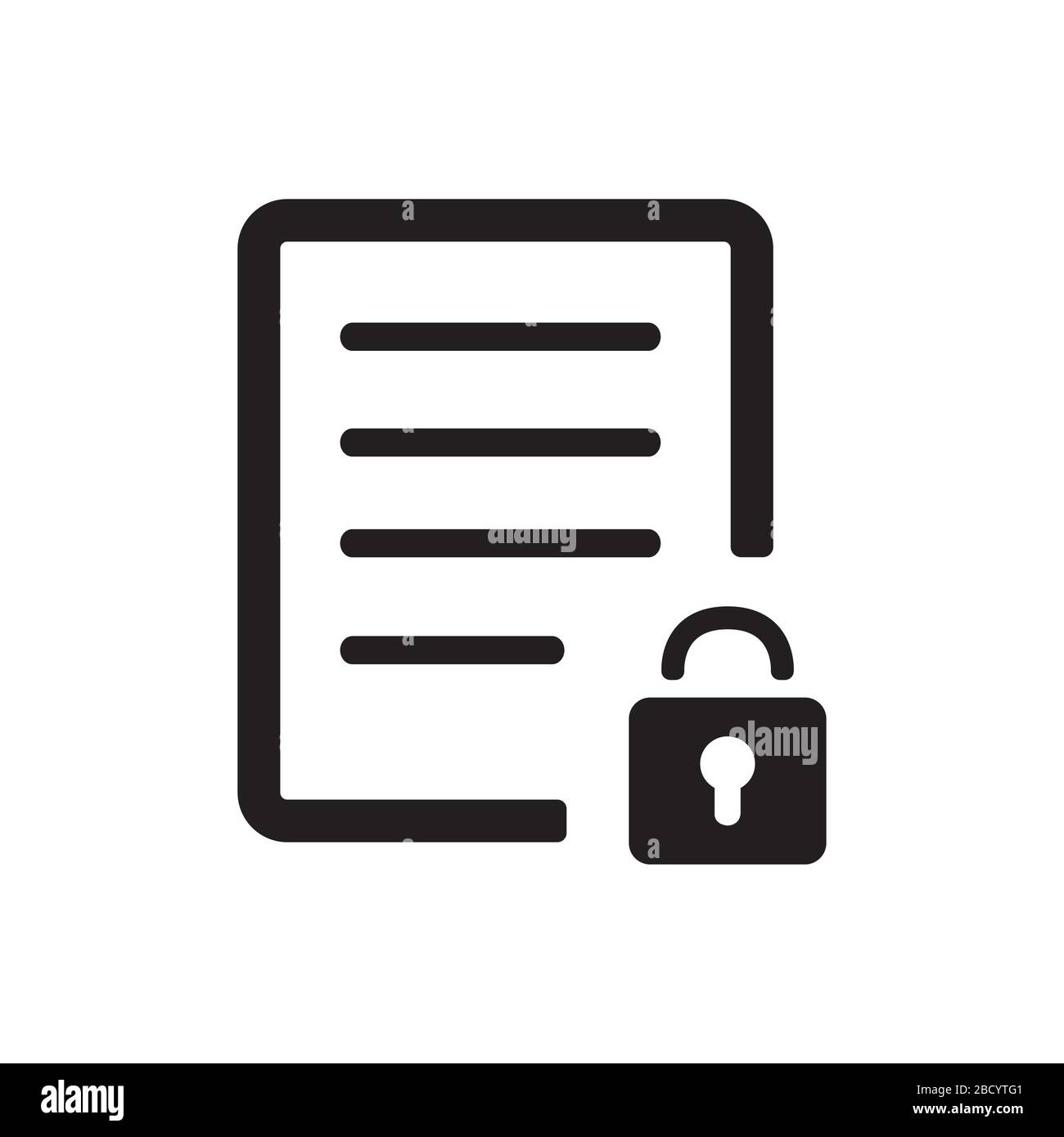 icône document et verrou (sécurité) Illustration de Vecteur