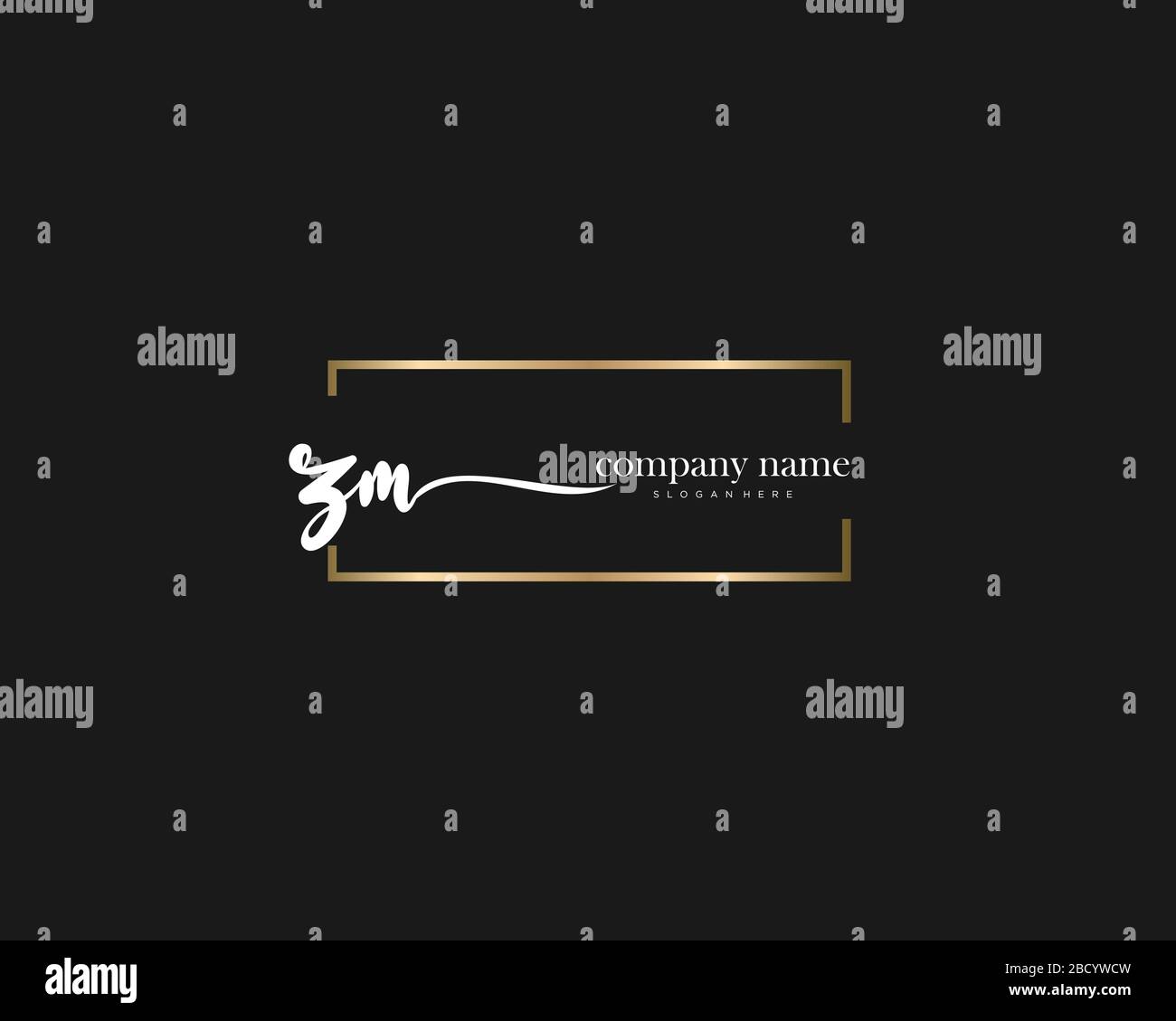 ZM lettre initiale écriture logo dessiné à la main modèle vectoriel, logo pour la beauté, les cosmétiques, mariage, mode et affaires Illustration de Vecteur
