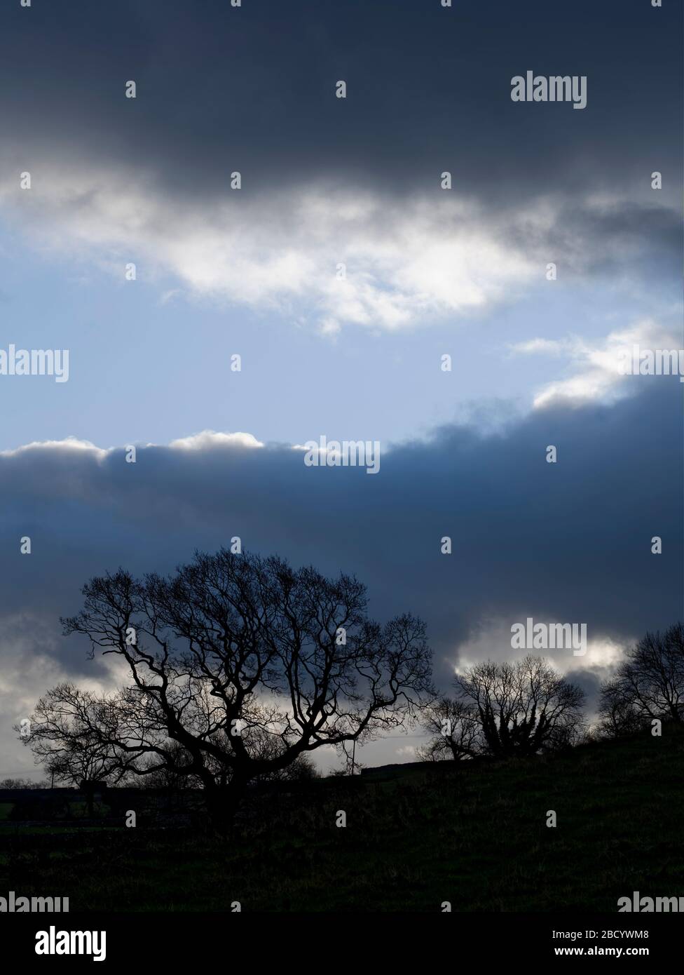 À l'approche des nuages de tempête, Ribblesdale dans le North Yorkshire sur les Maures de North York Banque D'Images