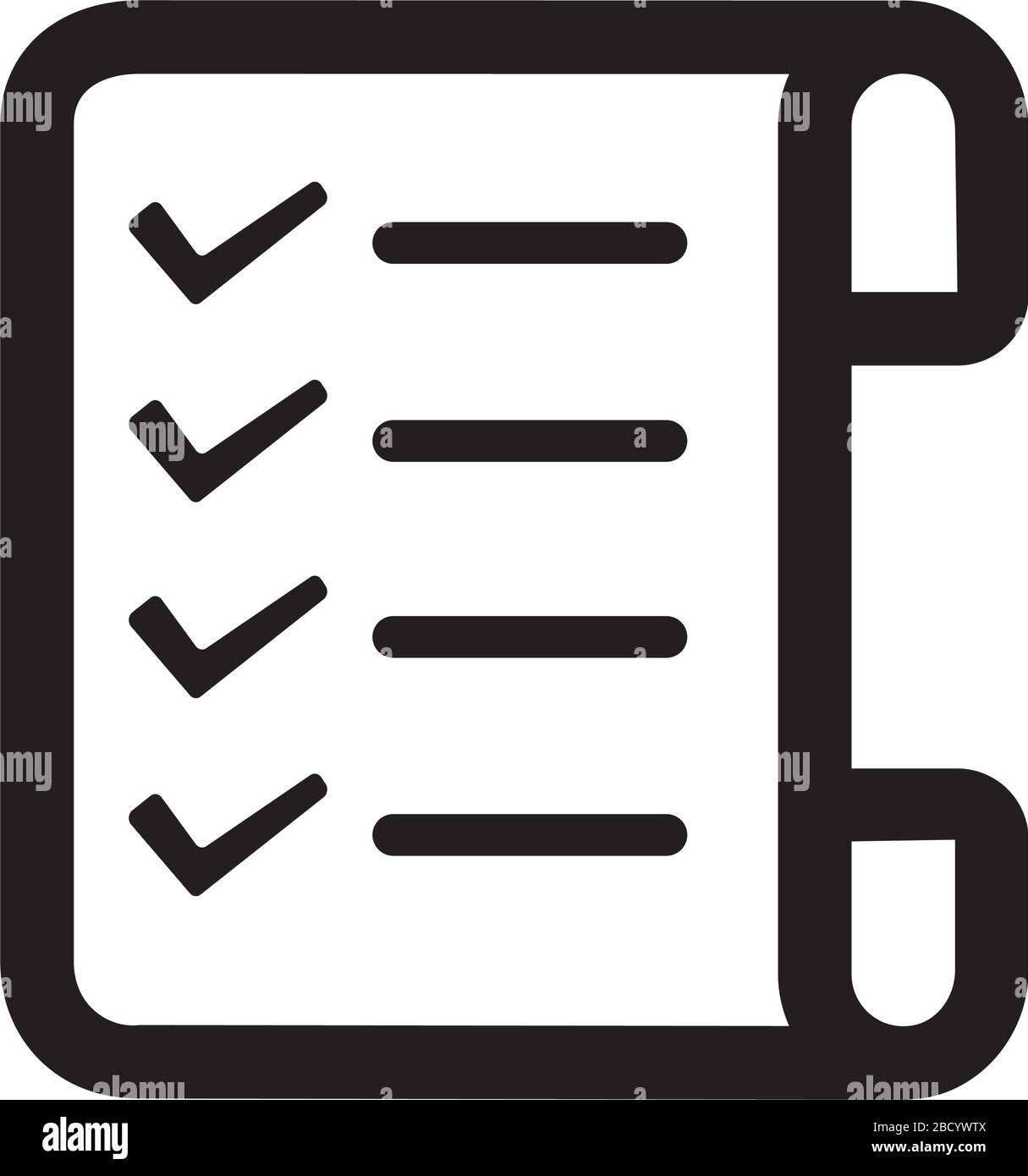 Liste de contrôle, formulaire, illustration de l'icône du vecteur de document Illustration de Vecteur