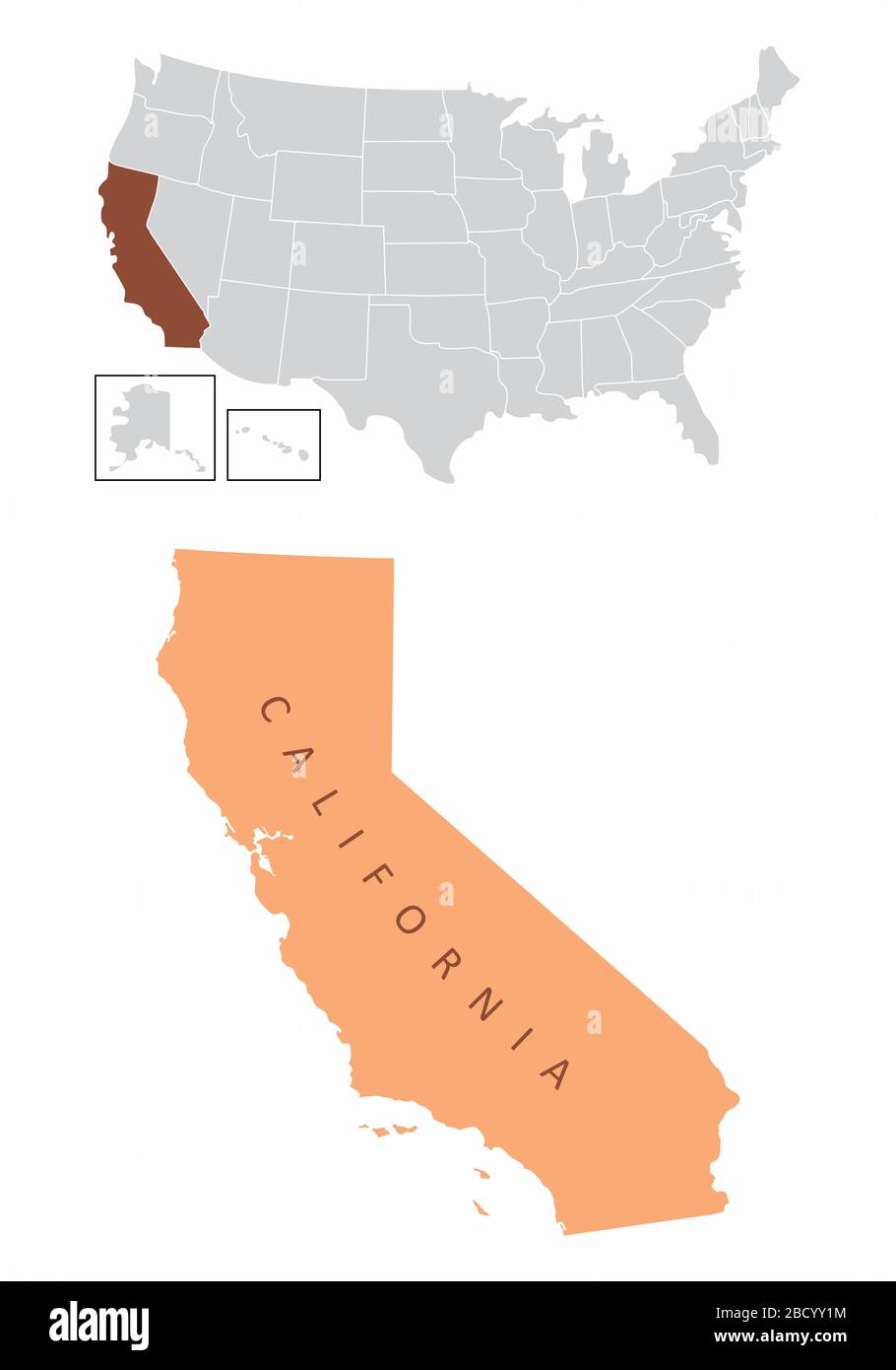 Illustration de la carte californienne Illustration de Vecteur