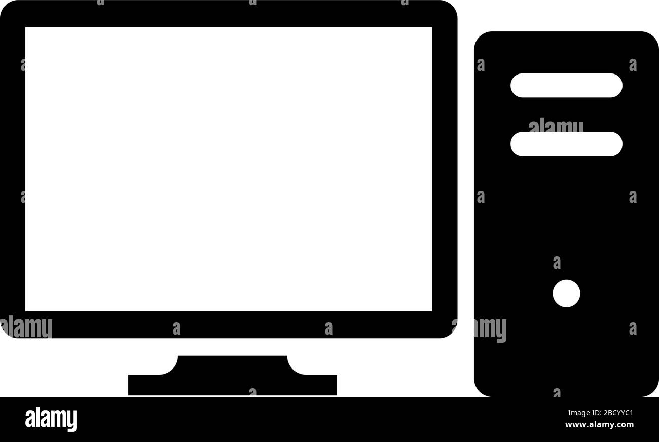 Illustration de l'icône vectorielle PC de bureau Illustration de Vecteur