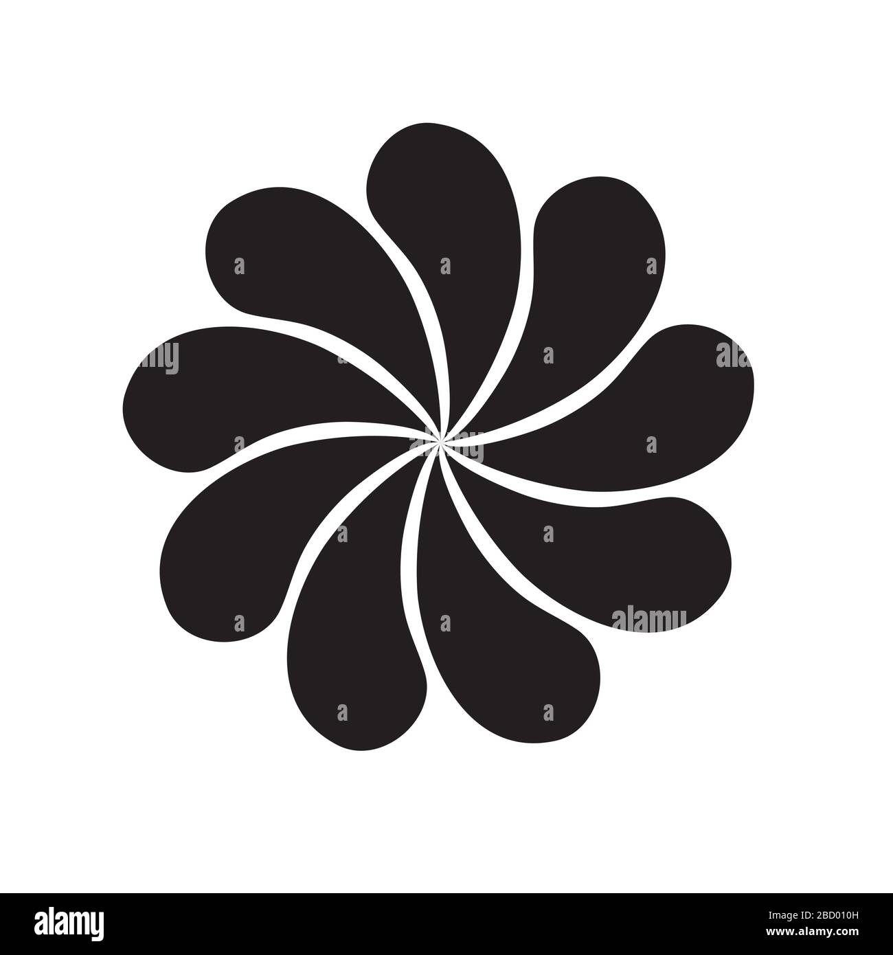 icône de forme de fleur japonaise Illustration de Vecteur