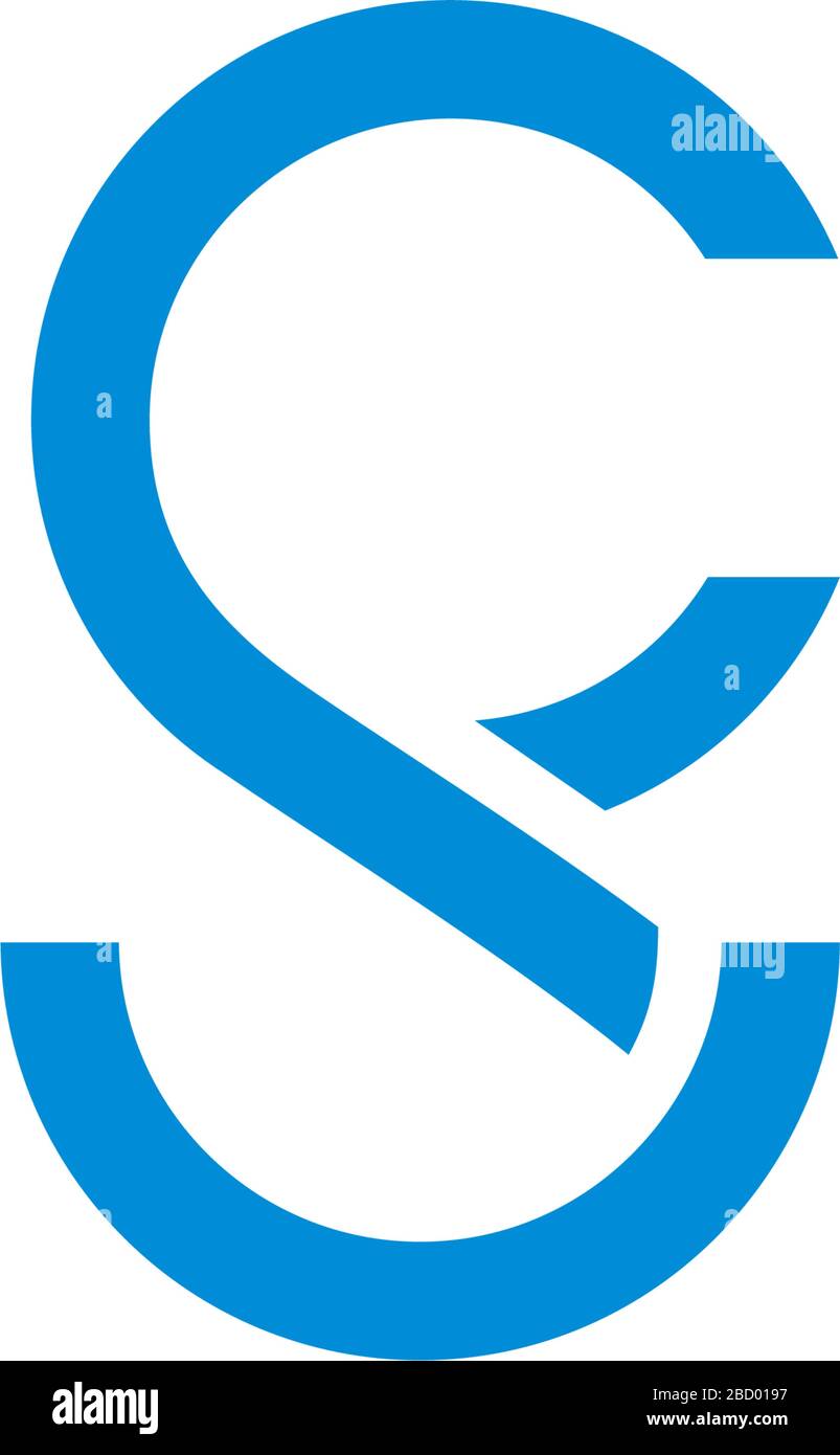 lettre abstraite sc géométrique linéaire logo vecteur Illustration de Vecteur