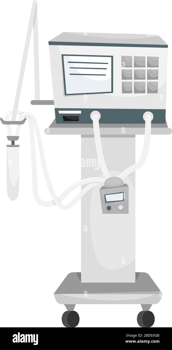 Ventilateur de l'hôpital. Combattre le coronavirus. Matériel médical. Illustration de Vecteur