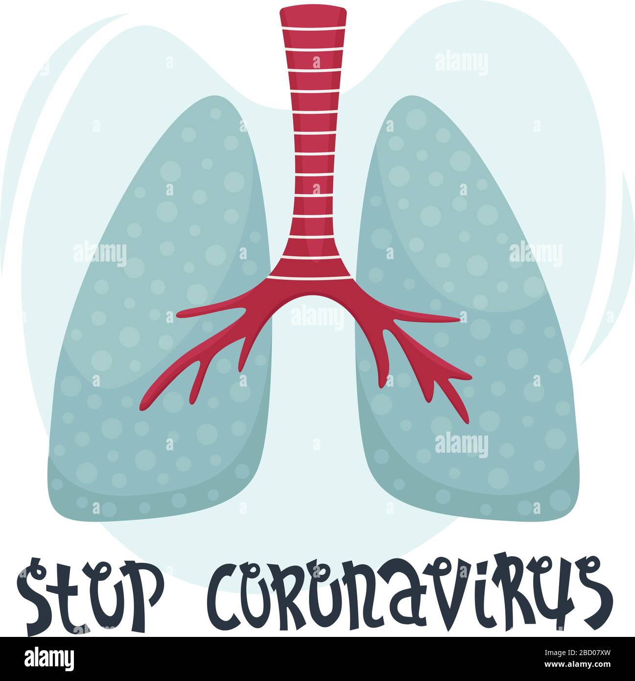 Illustration plate vectorielle des poumons humains. Combattre le coronavirus. Arrêter le coronavirus. Illustration de Vecteur