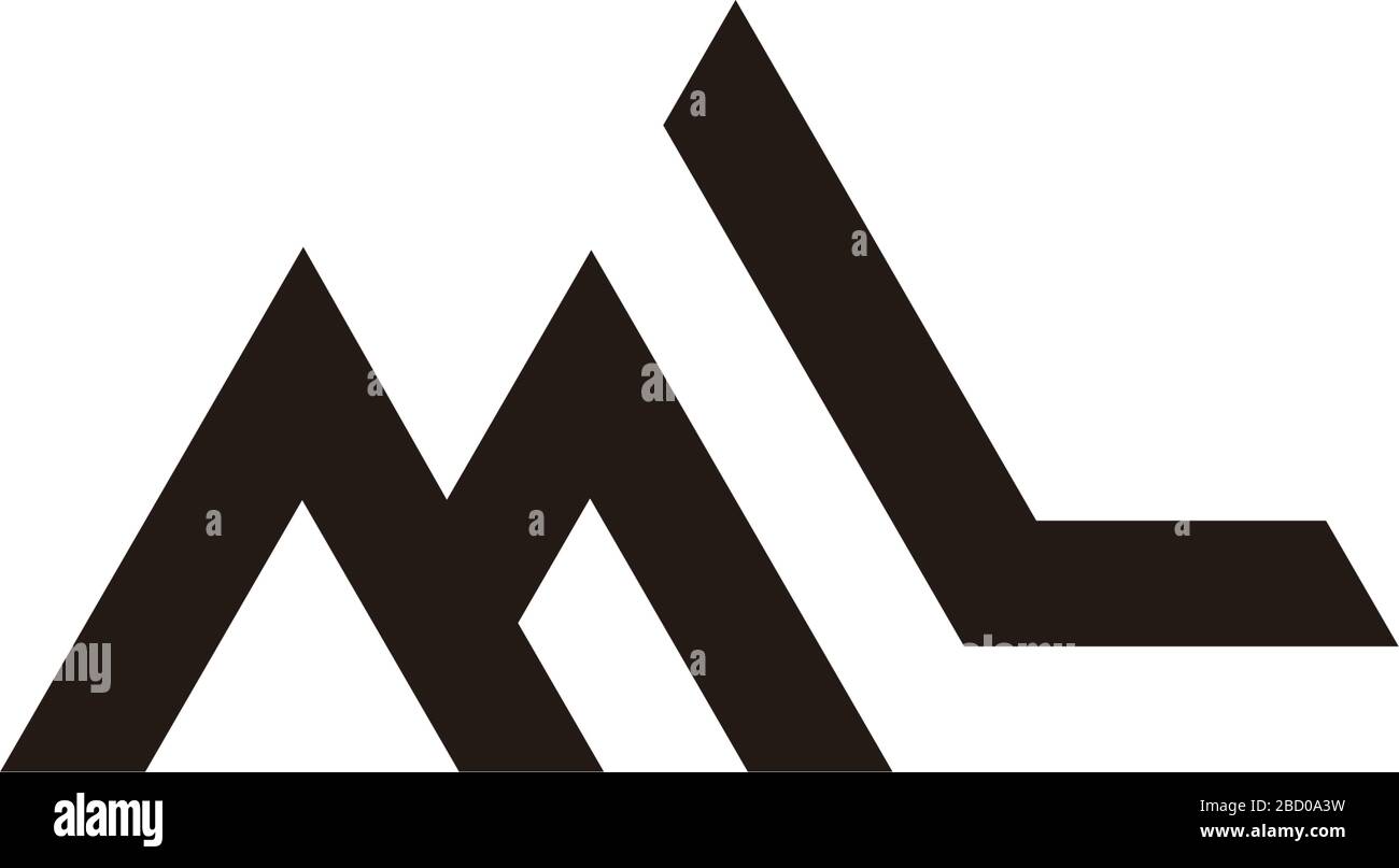 lettre ml simple ligne géométrique logo vecteur Illustration de Vecteur