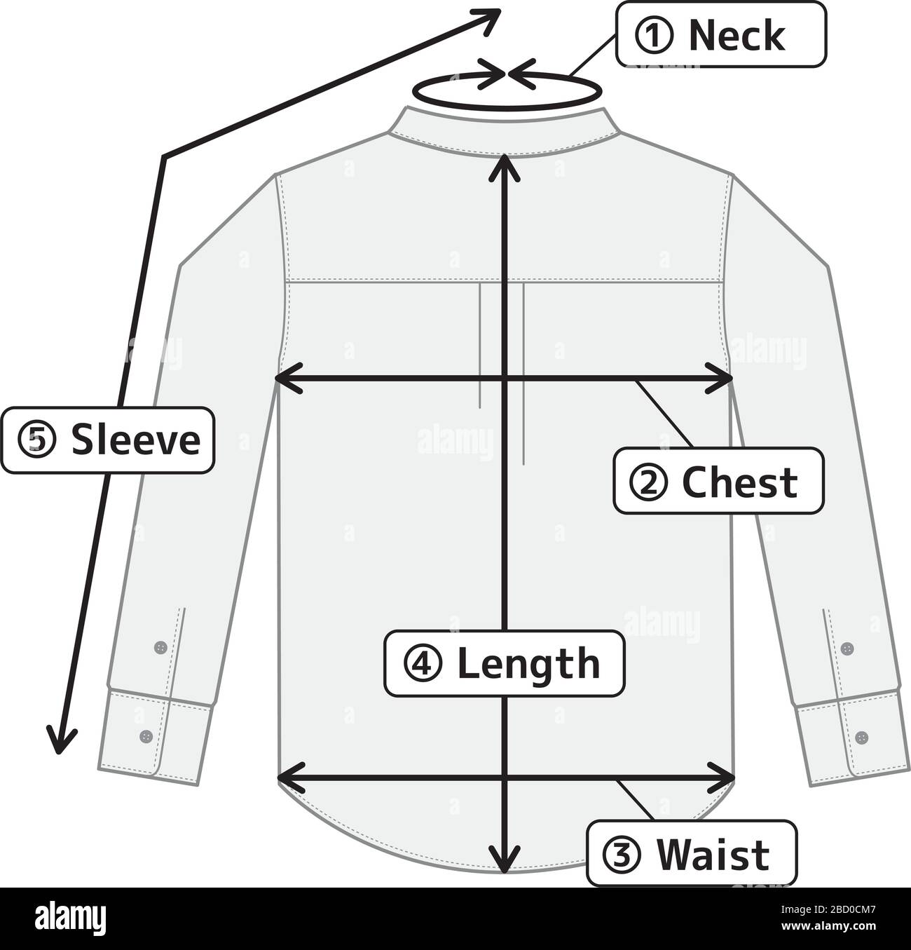 illustration de la chemise d'affaires pour le tableau de taille Illustration de Vecteur
