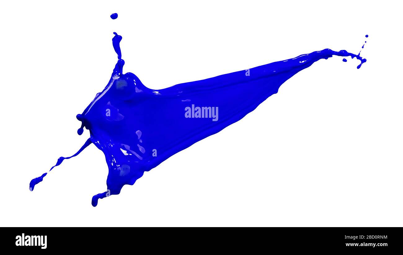 peinture bleue splendide isolée sur fond blanc Banque D'Images